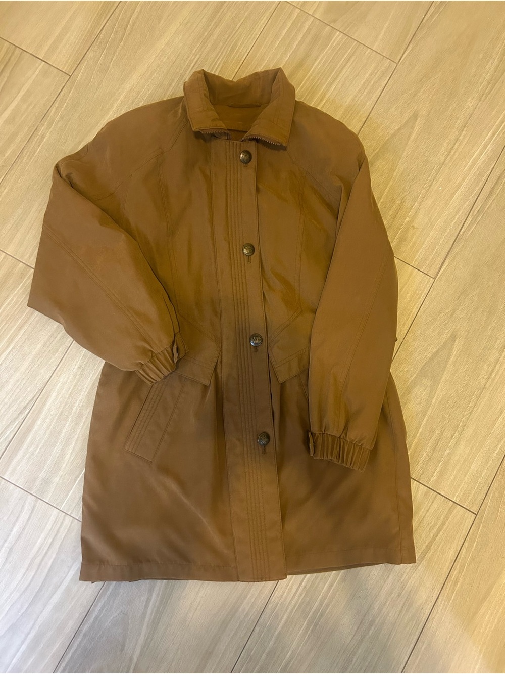 Gallery Brown Button-Front Trench Coat